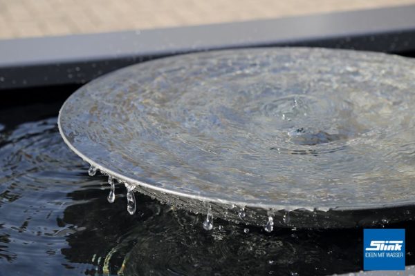 Gartenbrunnen Wasserschale grau architektonisches GFK-Becken lang, Idee Garten, Wasser, Teich