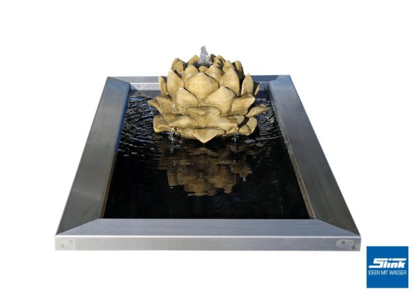 Gartenbrunnen, Springbrunnen, Blüte, Idee Garten, Wasser Garten, Brunnen Design, Gestaltung mit Wasser