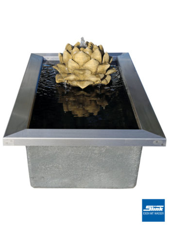 Gartenbrunnen, Springbrunnen, Blüte, Idee Garten, Wasser Garten, Brunnen Design, Gestaltung mit Wasser