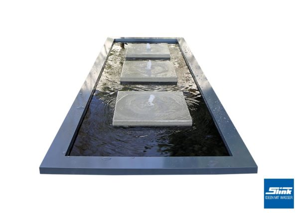 Quellplatte, Springbrunnen, Gartenbrunnen. Designerbrunnen, Terrassenbrunnen. Zierbrunnen Garten, Garten mit Wasser gestalten, Gartenideen Design