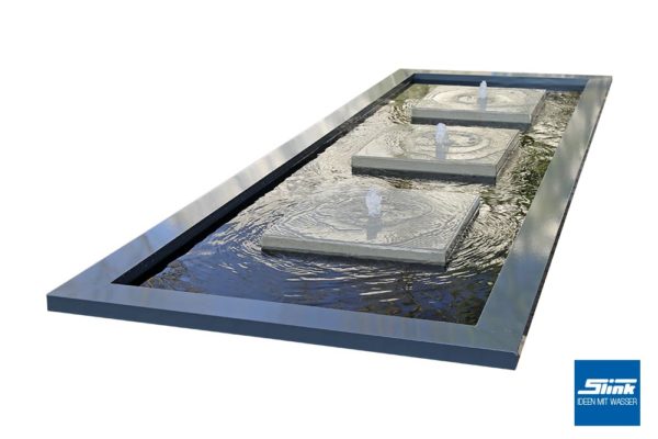 Quellplatte, Springbrunnen, Gartenbrunnen. Designerbrunnen, Terrassenbrunnen. Zierbrunnen Garten, Garten mit Wasser gestalten, Gartenideen Design