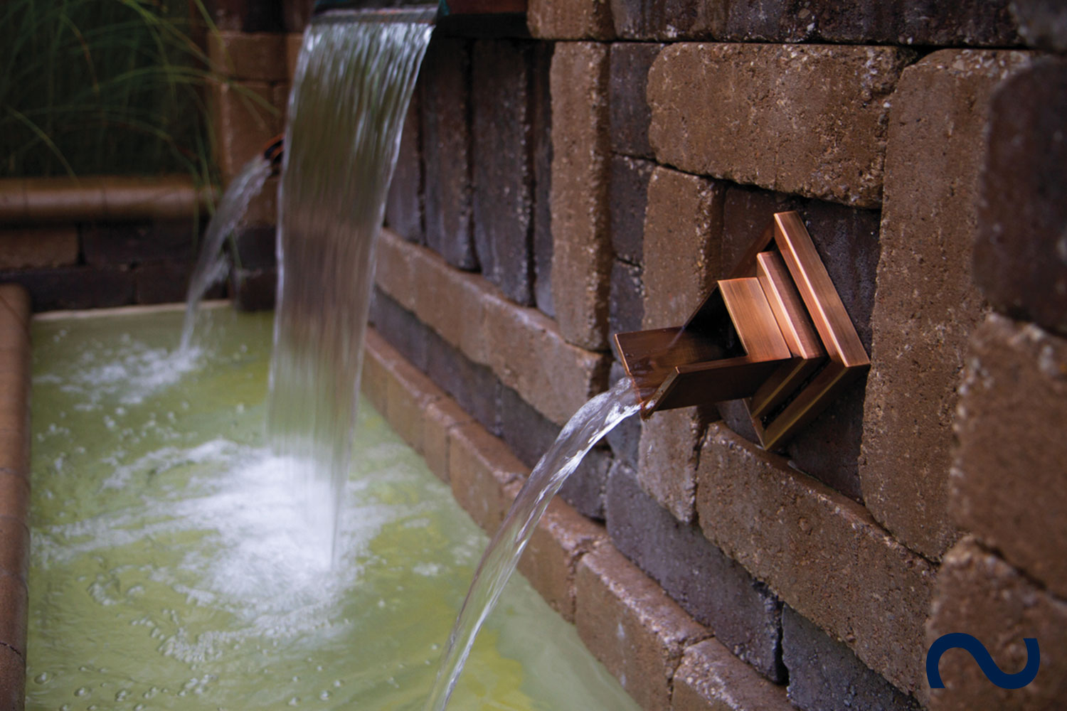 WasserfallBauelement Rhombus Kupfer Gartenbrunnen, Wasserbecken und