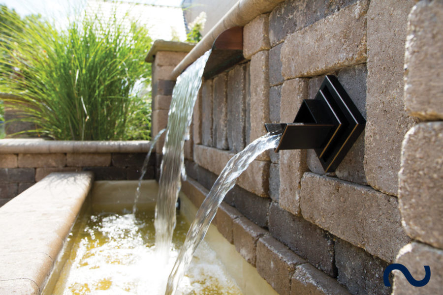 Slink Wasserspeier Bauteil Wand Kupfer Bronze Design Garten-Wasserfall Teich