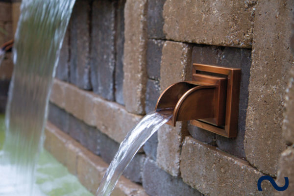 Slink Wasserspeier Bauteil Wand Kupfer Bronze Design Garten-Wasserfall Teich