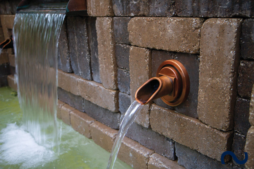 WasserfallBauelement Rund Kupfer Gartenbrunnen, Wasserbecken und