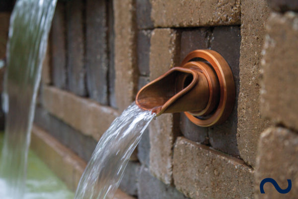 Slink Wasserspeier Bauteil Wand Kupfer Bronze Design Garten-Wasserfall Teich