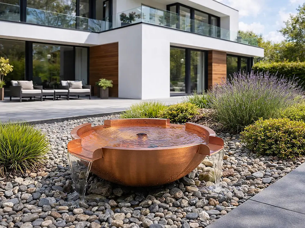 Slink Kupfer-Fontaenenschalen Gartenbrunnen Wasserschale Garten