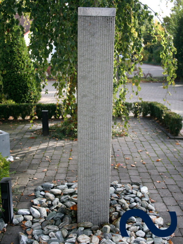 hoch Gartenbrunnen, Edelstahlbrunnen, Luxus, Elegant, beleuchtet, Springbrunnen, modern, Architekt